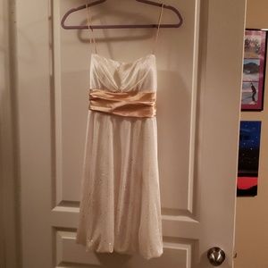 White and gold glitter dress